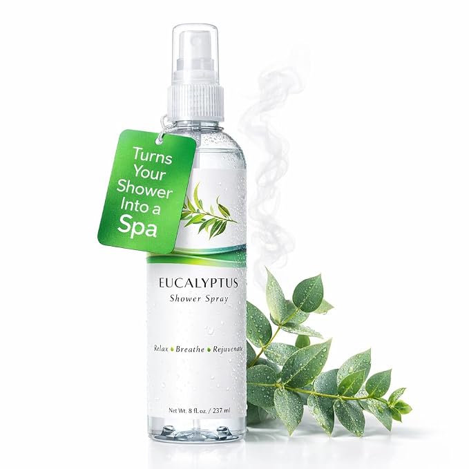 Eucalyptus Shower Spray Essential Oil, 100% Pure Aromatherapy Shower Mist by ThreeDropsofLife