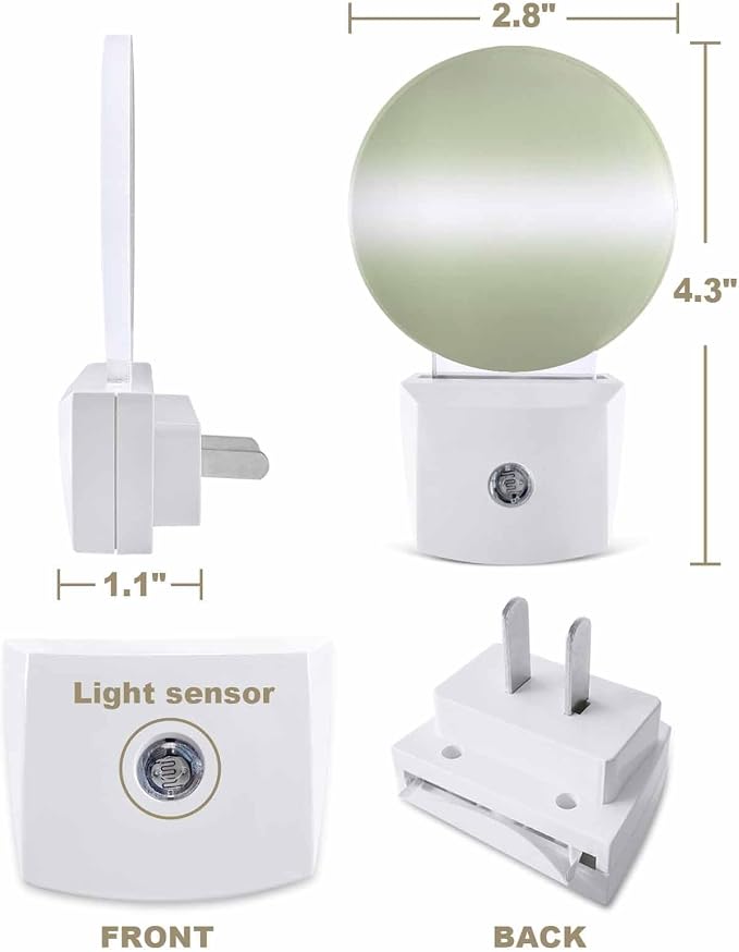 Night Lights Auto Sensor Sage Green Ombre Night Light Solid Color Round Lamp - Image 2