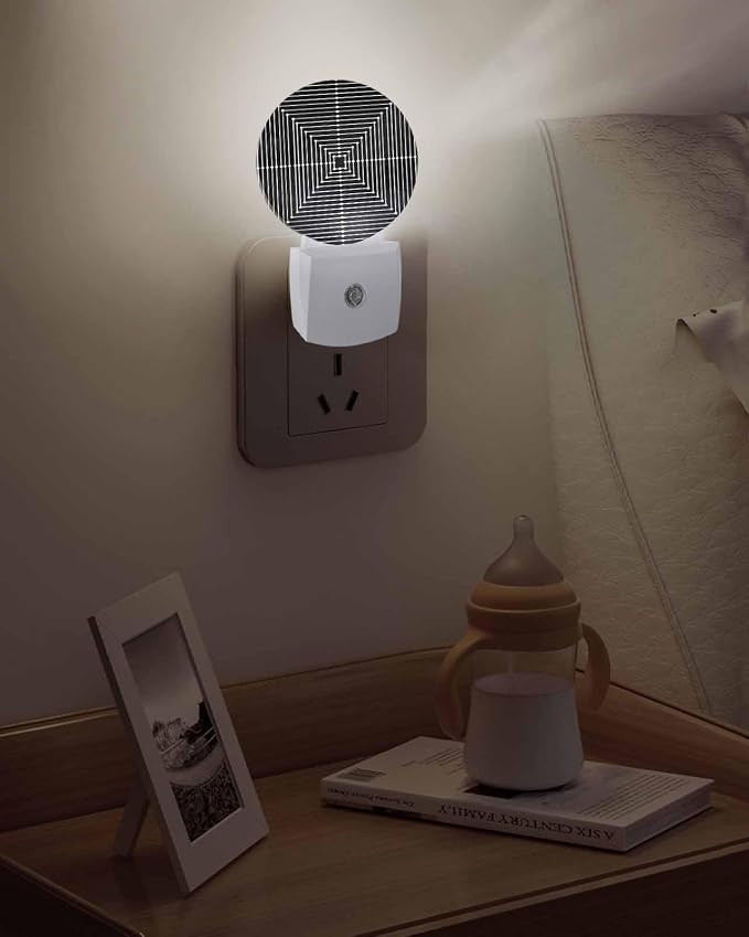 Night Lights Auto Sensor Black Aesthetic Night Light Lines Perspective Box - Image 5