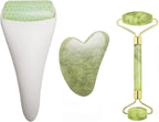 Chikoni 3 in 1 Ficial Face Ice Jade Roller and Gua Sha Tool, Natural Real Jade by Chikoni