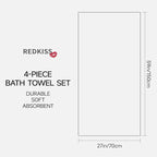 REDKISS Pink Bath Towels Set of 4, Extra Large Bath Sheets 27 X 59 Inches - Image 2