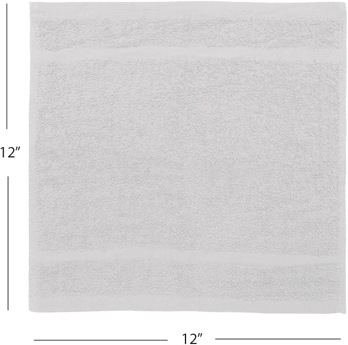 Avalon Towels Cotton Washcloths 24-Pack – 12 x 12 Inch Silver Super Soft & - Image 8