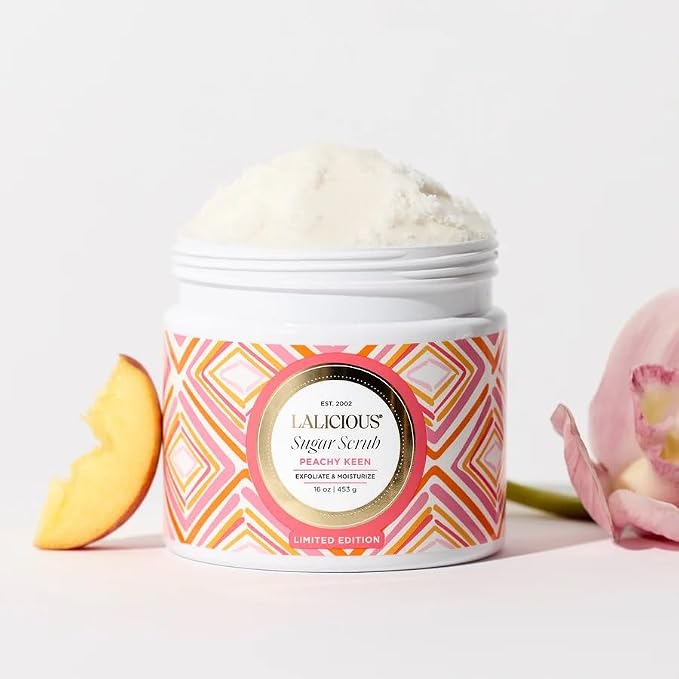 LALICIOUS Peachy Keen Exfoliating & Moisturizing Body Scrub | Sugar & Coconut - Image 2