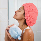 Reusable Shower Cap for Women, Large Waterproof Shower Bonnet - Image 4