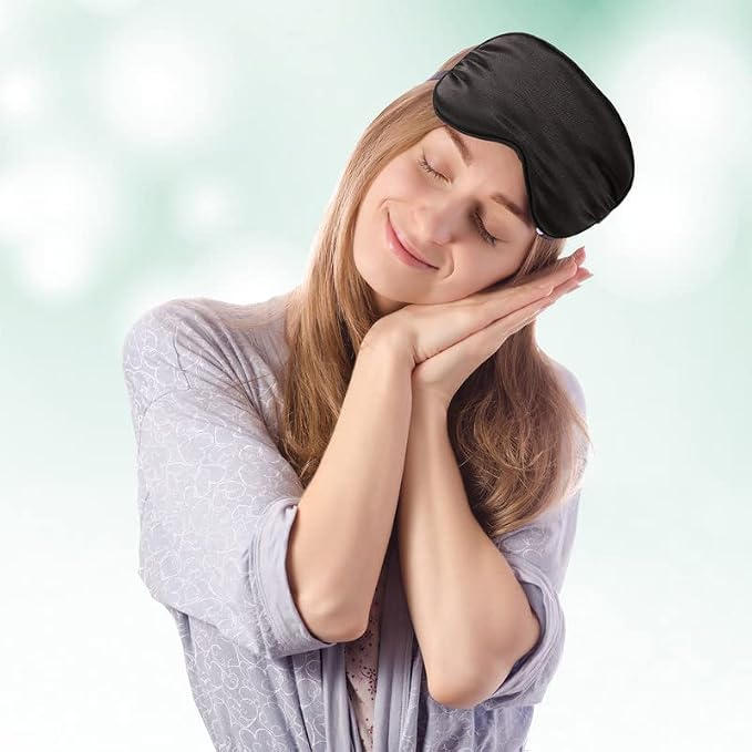 BBTO 4 Pcs Silk Sleep Eye Masks Smooth Soft Satin Eye Covers - Image 6