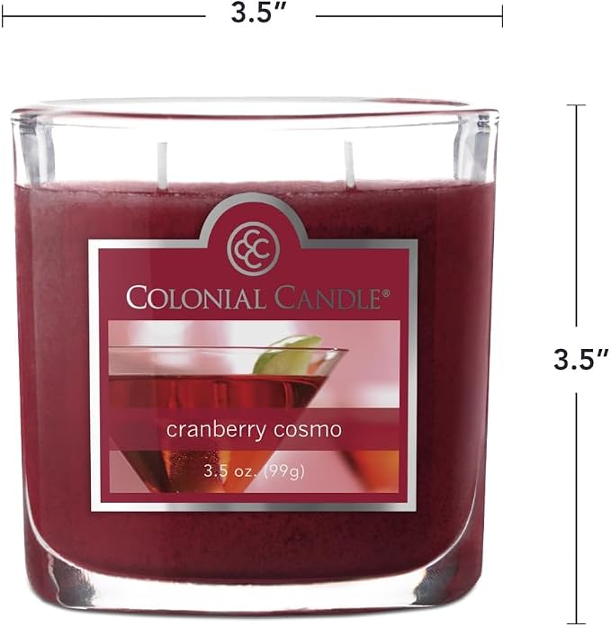 Colonial Candle Cranberry Cosmo Scented Jar Candle, 2 Wick, 3.5 oz, Mottled Wax - Image 4