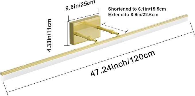 Aipsun 48inch Bathroom Vanity Light Brushed Gold Modern LED Vanity Lighting - Image 3