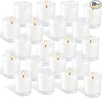 20 Pack White Unscented Glass Cup Candles by CAKETYCG