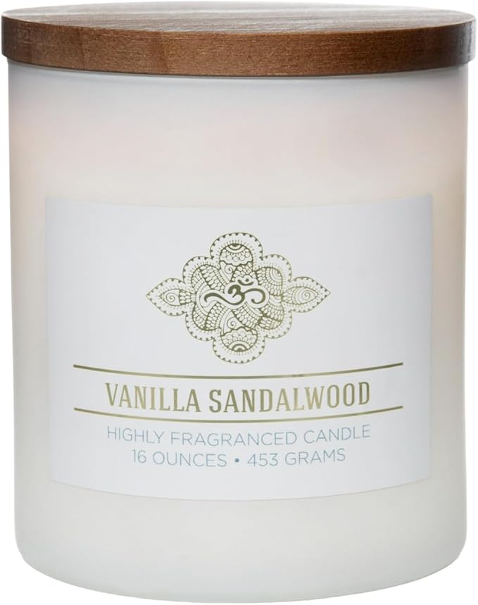 Carolina Vanilla Sandalwood Scented Candle, 16 oz Wellness Relaxing by CAROLINA