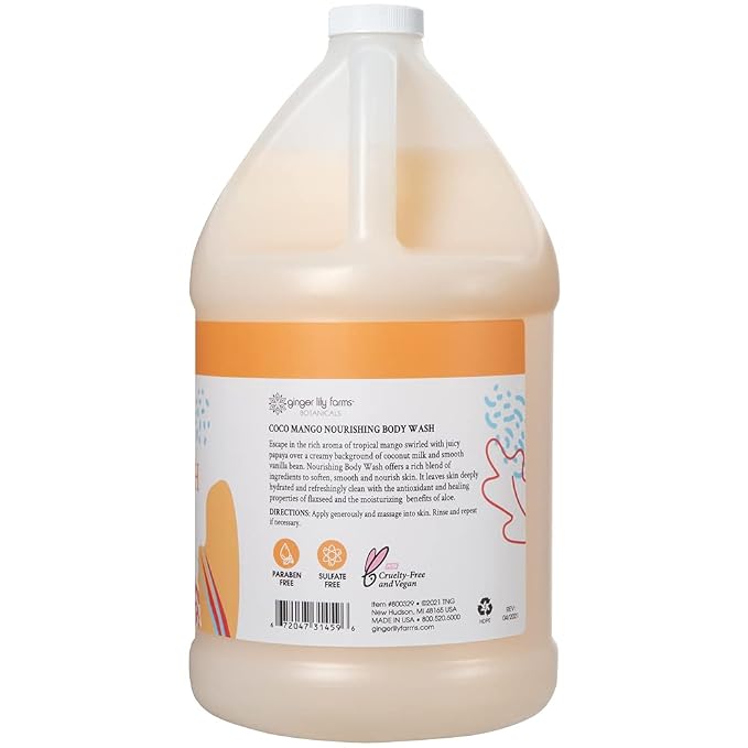 Ginger Lily Farms Botanicals Nourishing Body Wash, Coco Mango, 100% Vegan & - Image 2
