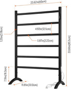 Freestanding Towel Warmer 6 Bars Plug-in Option 3 Working Modes Black Stainless - Image 6