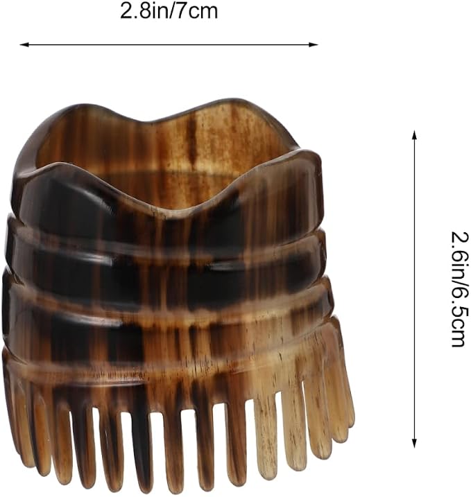 Massage Tool Hair Scalp Massager Natural Bull Horn Detangling Brush Fine Teeth - Image 8