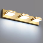 SineRise LED Modern Bathroom Vanity Light Fixtures, Matte Gold Modern Acrylic by SINERISELIGHTING