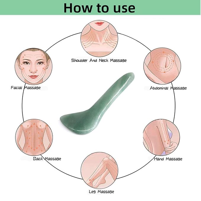 Gua Sha Facial Tool Natural Jade Stone Massage Board Tools - Image 5