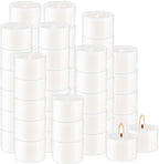 Set of 50 White Scented Tealight Candles Bulk, Vanilla Fragrance Wax - Image 2