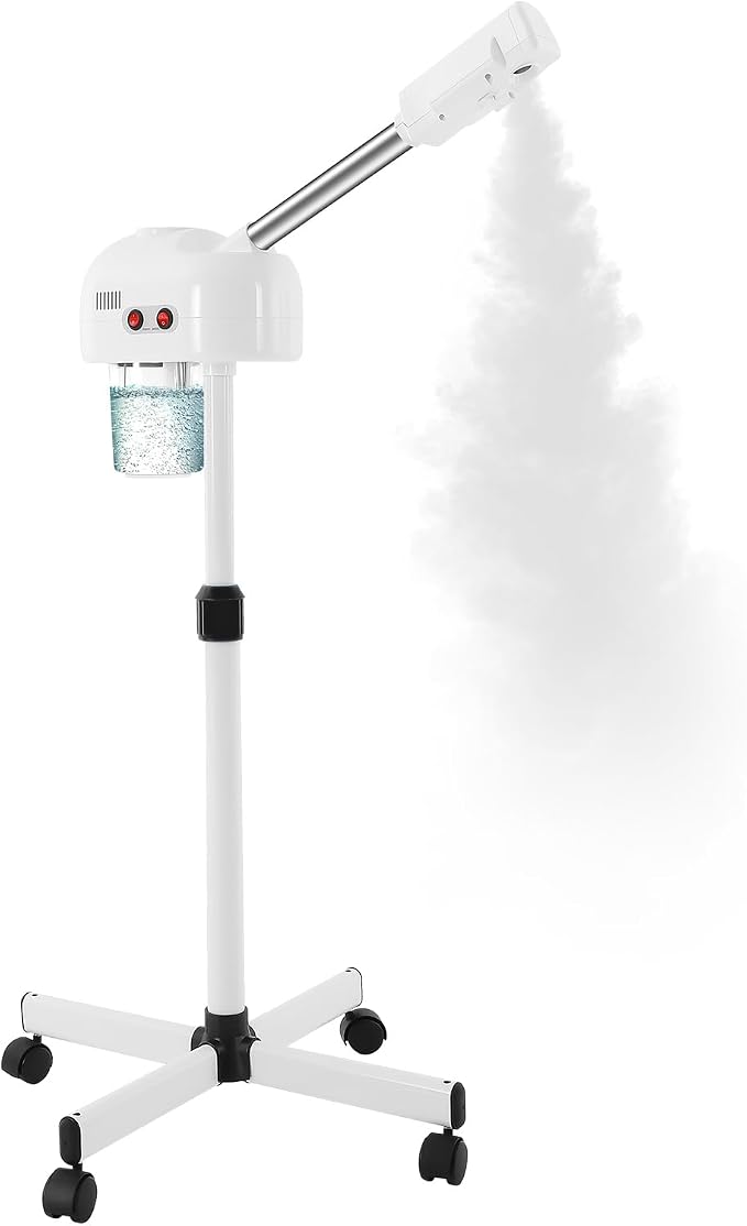 Professional Ozone Facial Steamer on Wheels, Adjustable Height, 360° Rotatable by BeiseYu