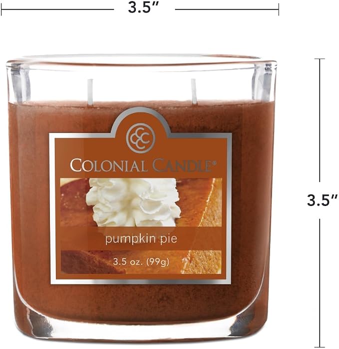 Colonial Candle Pumpkin Pie Scented Jar Candle, 2 Wick, 3.5 oz, Mottled Wax - Image 4