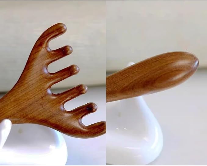 OULIGET Natural Wooden Gua Sha Tool, Wooden Gua Sha Scraping Massage Tool - Image 6