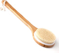 Body Brush Dry Brushing Back Scrubber Shower Bath Brush Bamboo Wood Long Handle by Ithyes