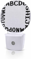 Night Lights Auto Sensor Alphabet Night Light White Modern Minimalist Letter by Home+L6