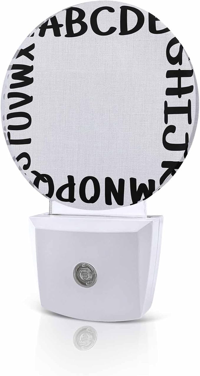 Night Lights Auto Sensor Alphabet Night Light White Modern Minimalist Letter by Home+L6