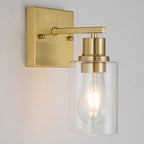 1-Lights Gold Bathroom Light Fixture, Brushed Brass Vanity Light by FILIMITIY