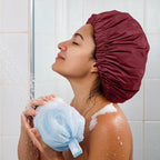 Reusable Shower Cap for Women, Large Waterproof Shower Bonnet - Image 4
