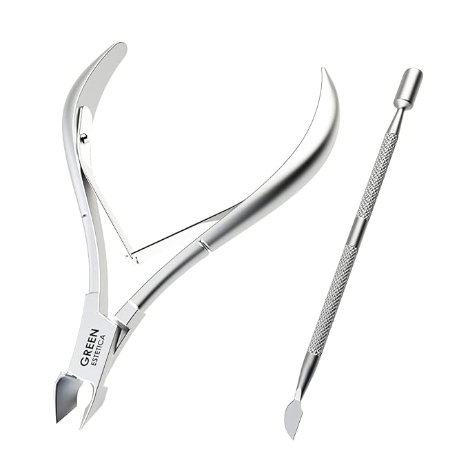 Professional Cuticle Trimmer Nail Cuticle Cutter Stainless Steel Cuticle Nippers by GREENESTETICA