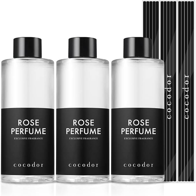 COCODOR Reed Diffuser Oil Refill/Rose Perfume/6.7oz/3 Pack/Aroma Therapy by COCODOR