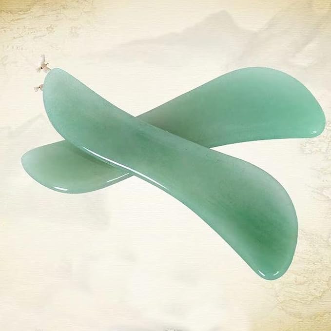 Gua Sha Facials Tools for Back Massage Tools Board Natural Jade Stone for SPA - Image 7