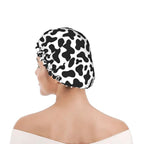 Black And White Cow Skin Abstract Animal Farm Shower Cap - Image 8