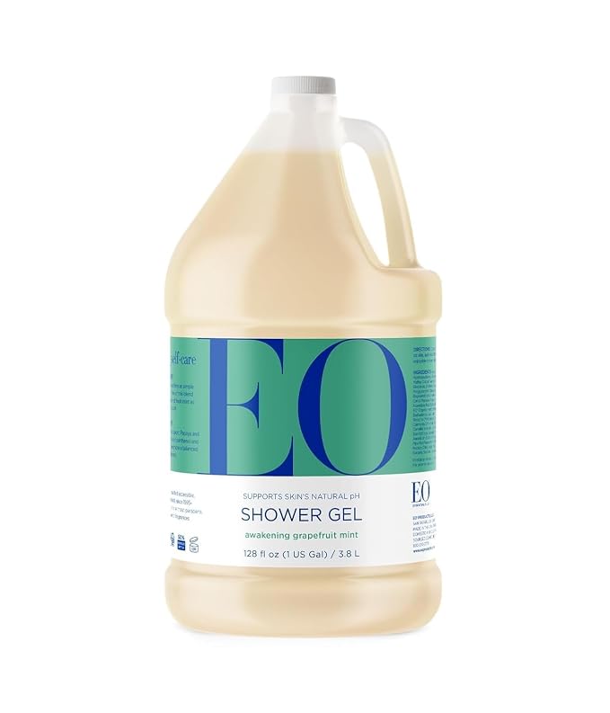 EO Shower Gel Body Wash Refill, 1 Gallon, Grapefruit and Mint, Organic by EOProducts