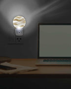 Night Lights Auto Sensor Brown Ocean Waves Night Light Abstract Mountain - Image 7