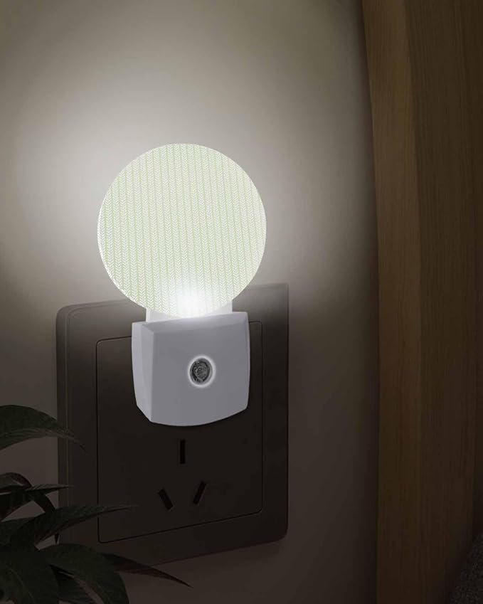Night Lights Auto Sensor Sage Green Pinstripes Night Light Woven Denim Striped - Image 3