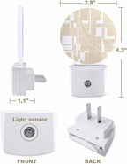 Night Lights Auto Sensor Beige Lines Night Light Modern Abstract Art Round Lamp - Image 2
