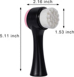 Face Brush 2 in 1, Facial Cleansing Exfoliating Scrubber Brush, Silicone Double - Image 5
