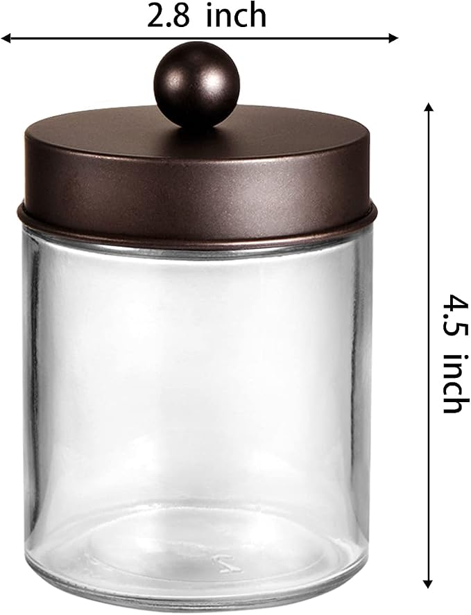Amolliar 6Pc Apothecary Jars Bathroom Vanity Organizer- Rustic Farmhouse Decor - Image 6