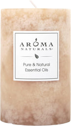 Aroma Naturals Ginger and Clove Essential Oil Beige Scented Pillar Candle by Aroma+Naturals