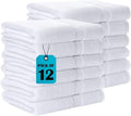 Pearl Linens Bath Towel Set of 12, Economy Cotton 20x40 Hotel Quality White by PearlLinens