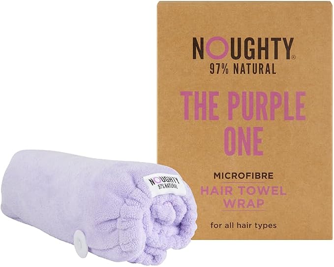 Noughty 97% Natural Purple Microfibre Hair Towel, Hair Towel Wrap Quickly - Image 2