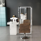 Modern Styling Station for Hair Stylist, Wooden Hair Salon Station Storage - Image 7