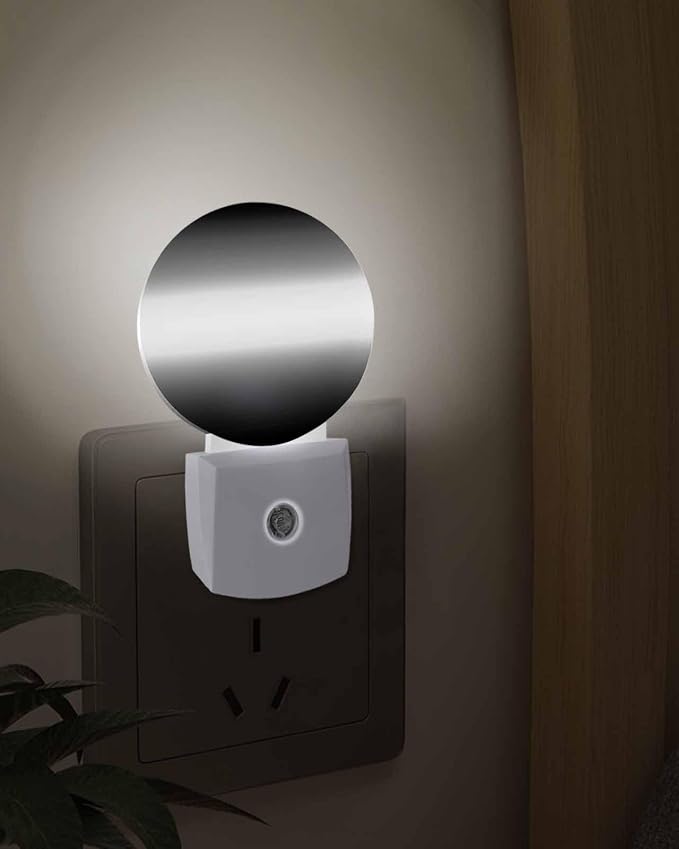 Night Lights Auto Sensor Black Ombre Night Light Solid Color Round Lamp Plug-in - Image 3