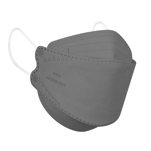 Borje KN95 Face Masks for Adults 50 Pack, 5-Ply Grey Disposable Face Mask by Borje
