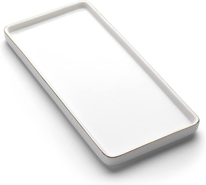 Gurygo 8" Bathroom Tray, Ceramic Vanity Trays by FocusonHomeKitchen