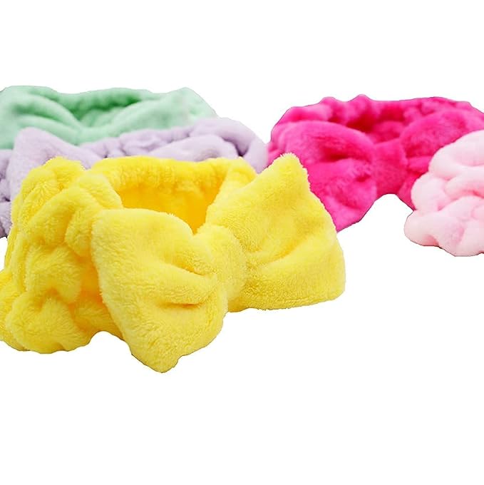 Chloven 7 Pcs Microfiber Bowtie Oversized Headbands Facial Makeup Headband - Image 6