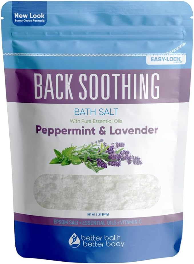 Back Soothing Bath Salt 32 Ounces Epsom Salt by BetterBathBetterBody