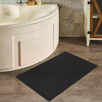 Hawmam Linen Black Bath Mats, 21 x 34 inches, Banded Design, Highly Absorbent - Image 5