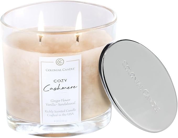 Colonial Candle Cozy Cashmere Scented Candle Jar, Highly Fragranced Candles - Image 3