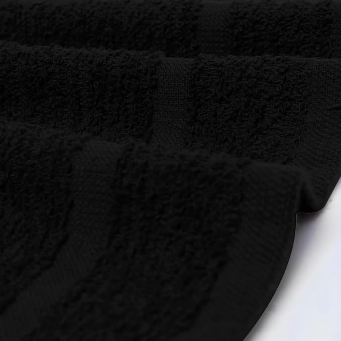 Avalon Towels Cotton Washcloths 24-Pack – 12 x 12 Inch Black Super Soft & - Image 5
