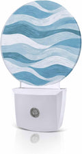 Night Lights Auto Sensor Teal Blue Ocean Waves Night Light Abstract Mountain by Home+L6